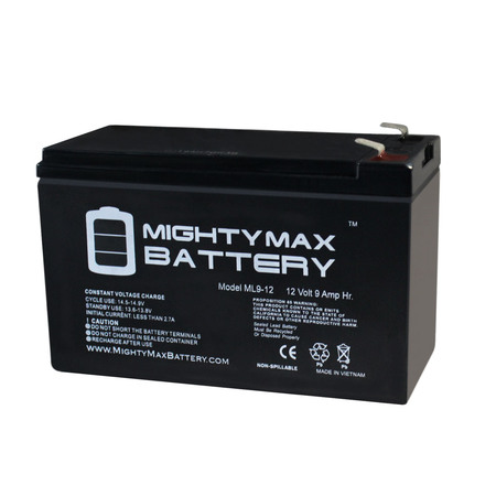 12V 9AH SLA Battery for Aqua-Vu AV715C 7"" Camera + 12V Charger -  MIGHTY MAX BATTERY, ML9-12CHRGR35
